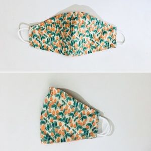 Strawberry print mask with filter pocket